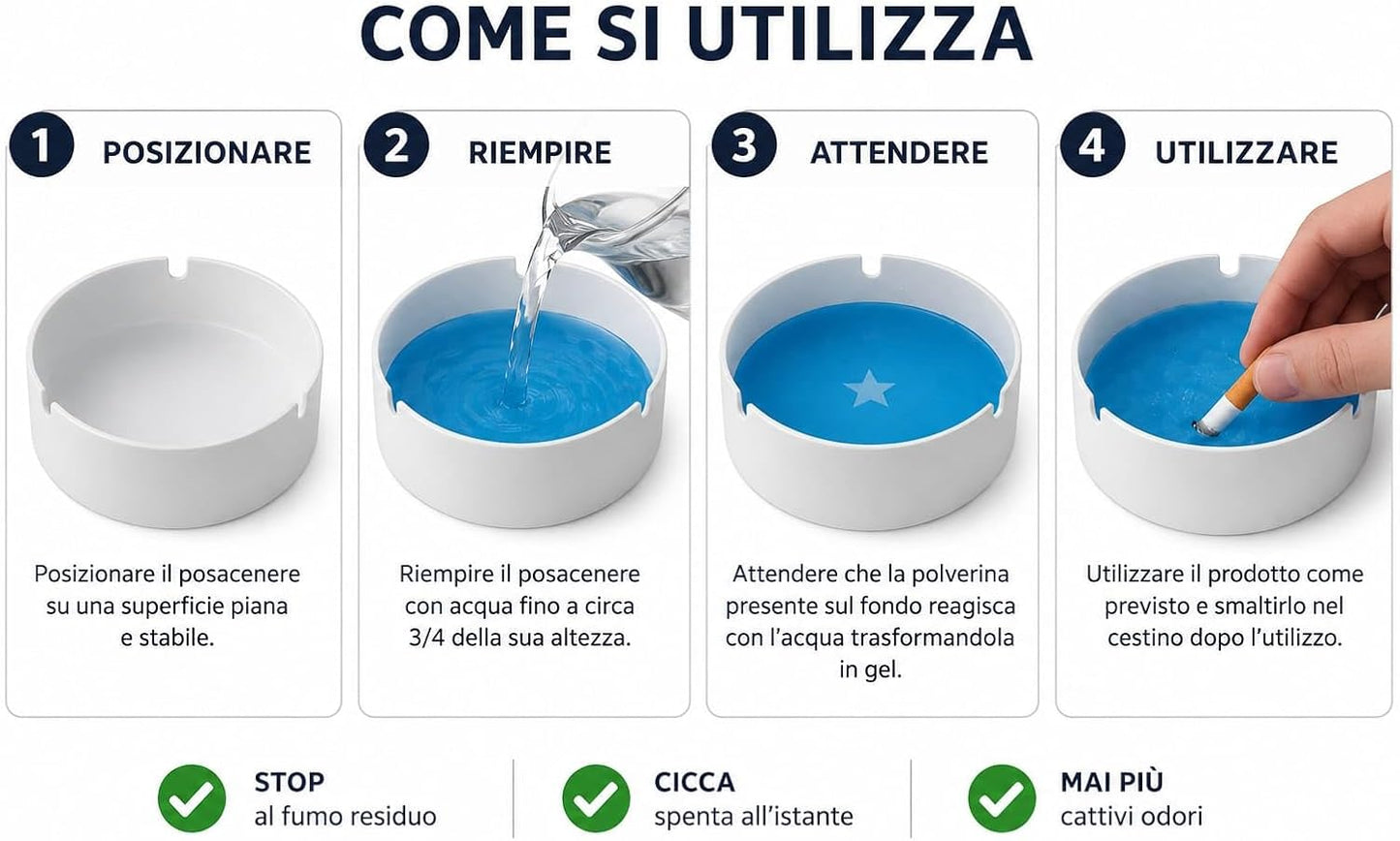 Set 20 Prezzi Posacenere in Carta con Gel Assorbente Antifumo