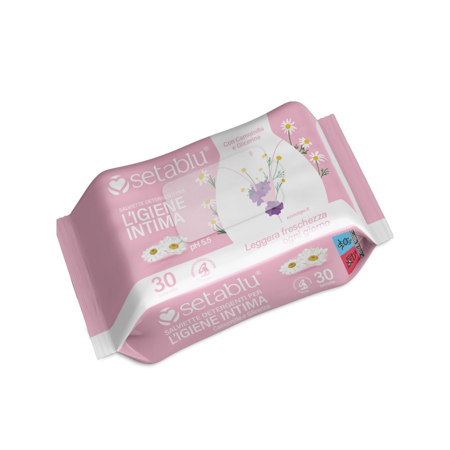 Setablu Salviette Detergenti per L'igiene Intima con Camomilla 30 pezzi