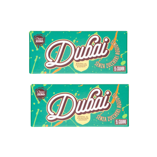 2 Pezzi Choco Zero Dubai Chocolate senza zuccheri aggiunti 95g