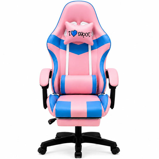 Sedia Gaming Ergonomica Reclinabile con Poggiatesta I Love Napoli e Supporto