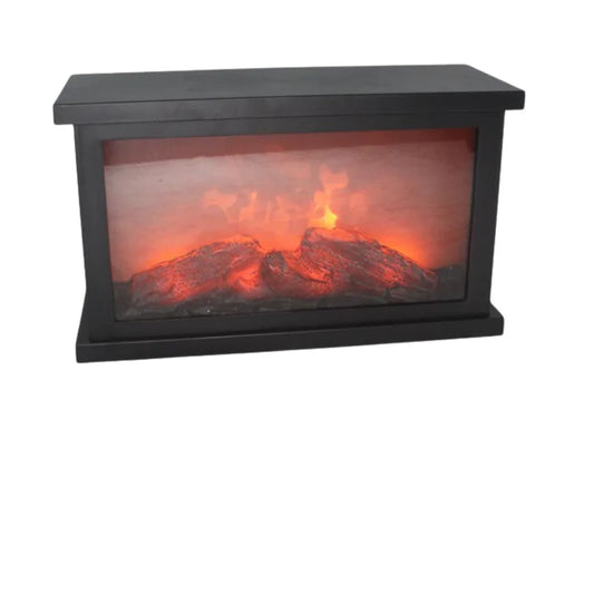 Lanterna Caminetto LED Effetto Fiamma Realistica 31x12x18 cm Idea Regalo