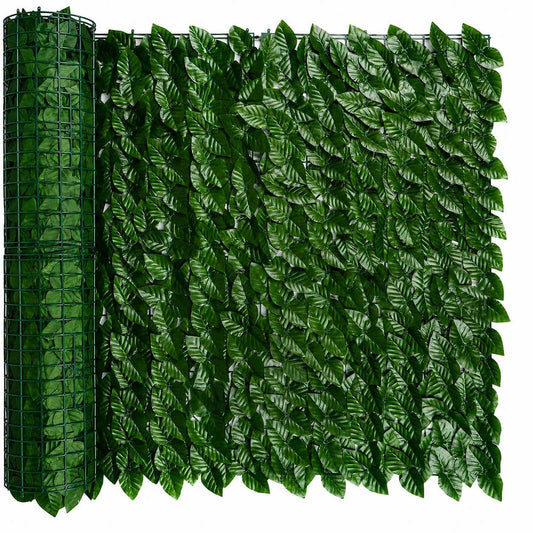 Siepe Artificiale Privacy 100x300 cm con Foglie Decorative New Mase