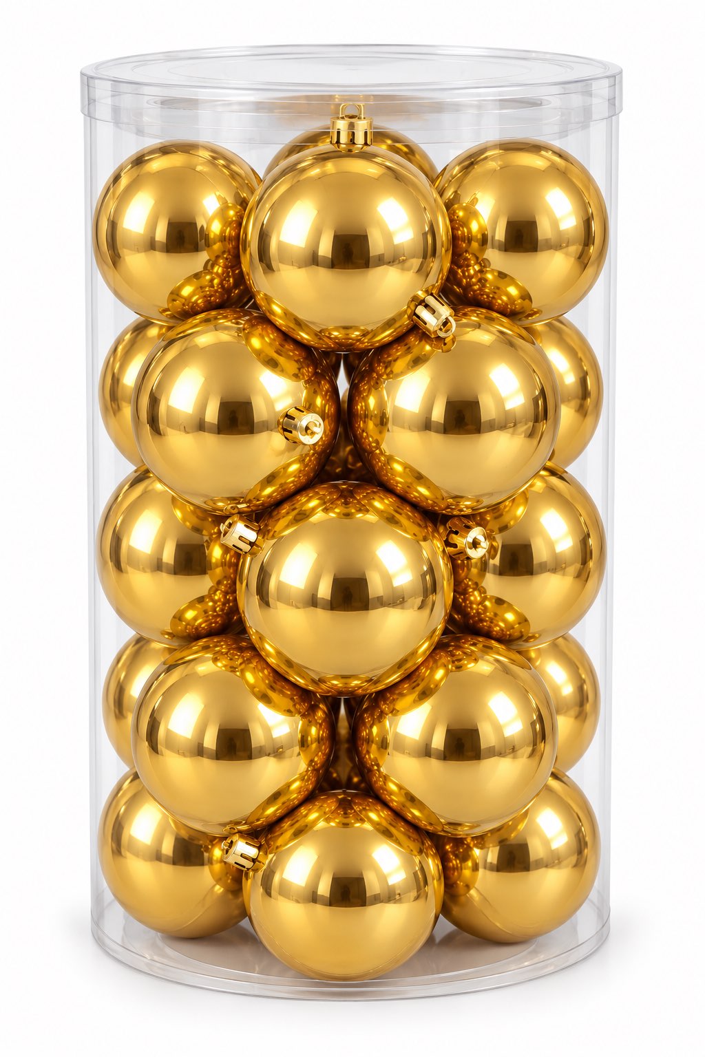 Box 12 Palle di Natale Colore Oro Metallizzato lisce di 10 cm di diametro