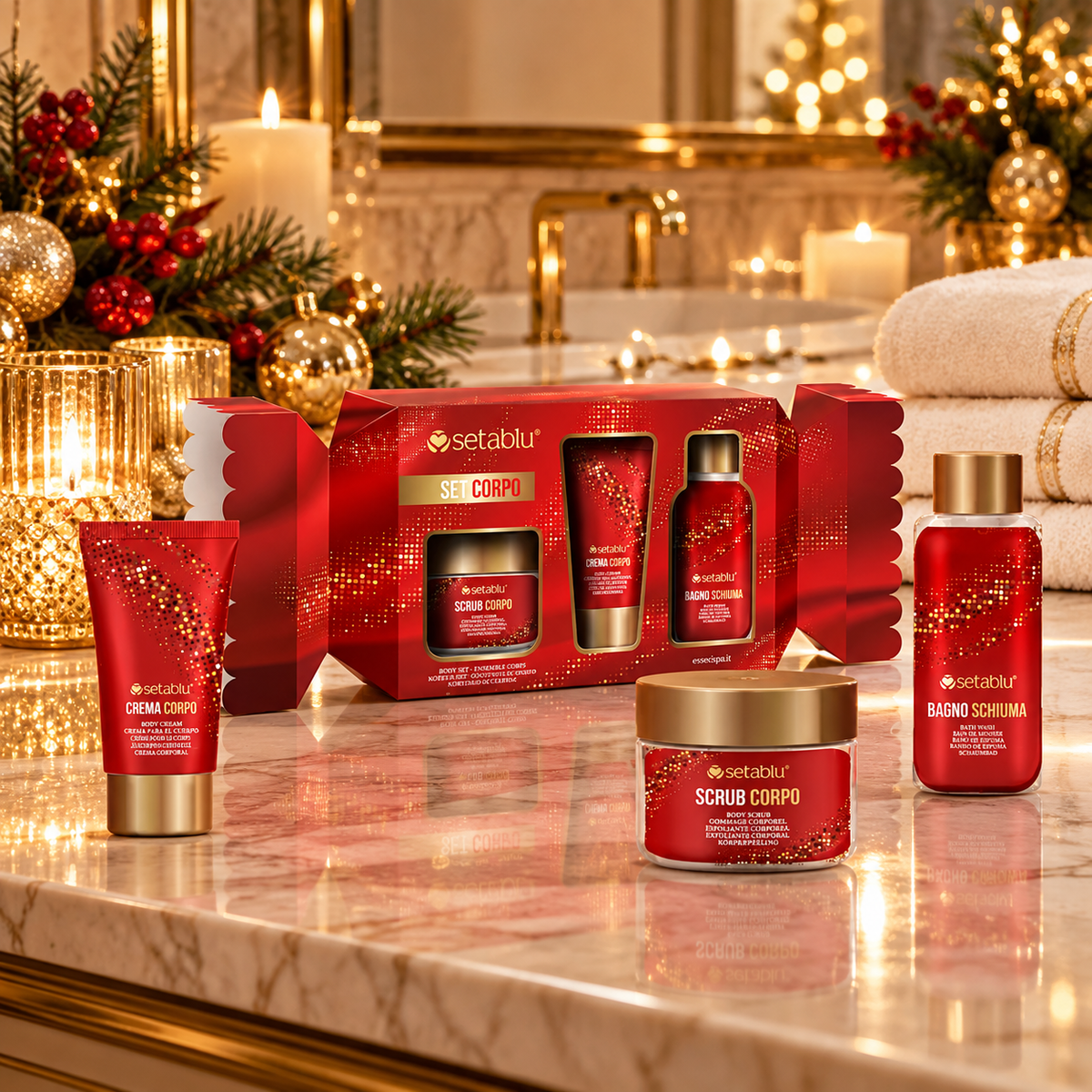 Set Corpo Scrub 100 ml + Crema Corpo + 50 ml + Bagno Schiuma 100 ml  Idea Regalo