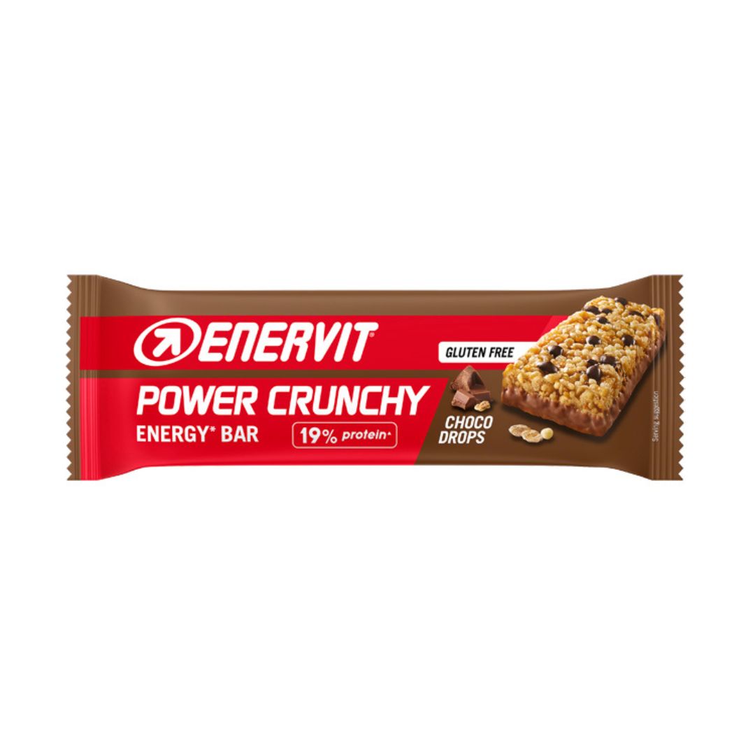 Enervit Power Crunchy Barretta Energetica 19% Gocce di Cioccolato 40g