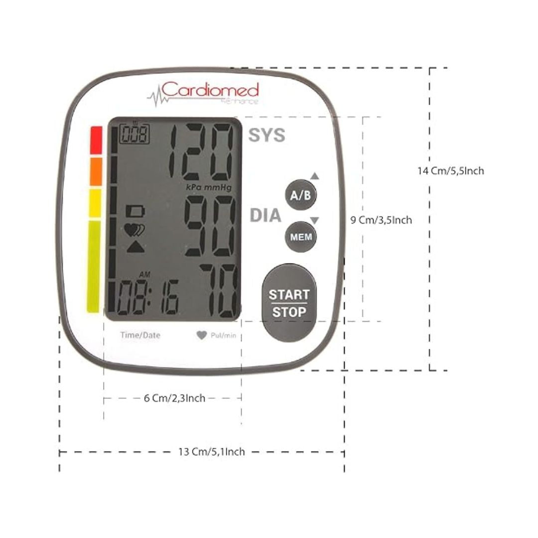 Cardiomed Misuratore di Pressione Sanguigna Sfigmomanometro da Braccio