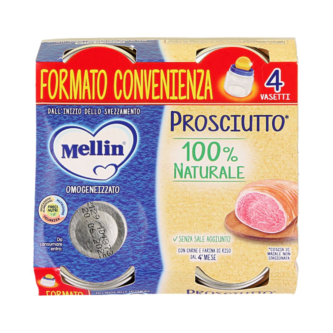 Mellin Omogeneizzato Prosciutto 100% Naturale 4x80g