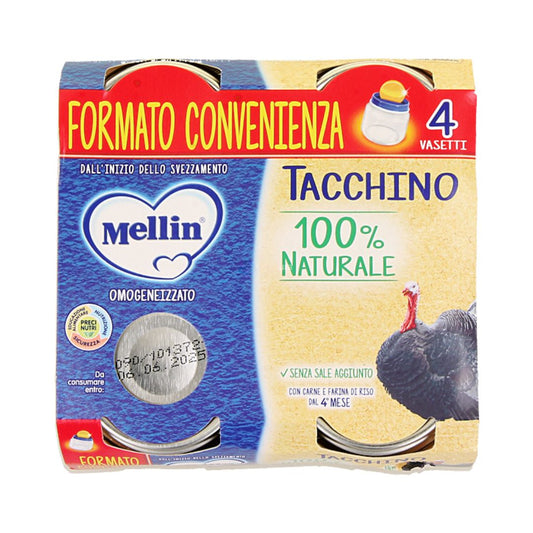 Mellin Omogeneizzato Tacchino 100% Naturale 4x80g