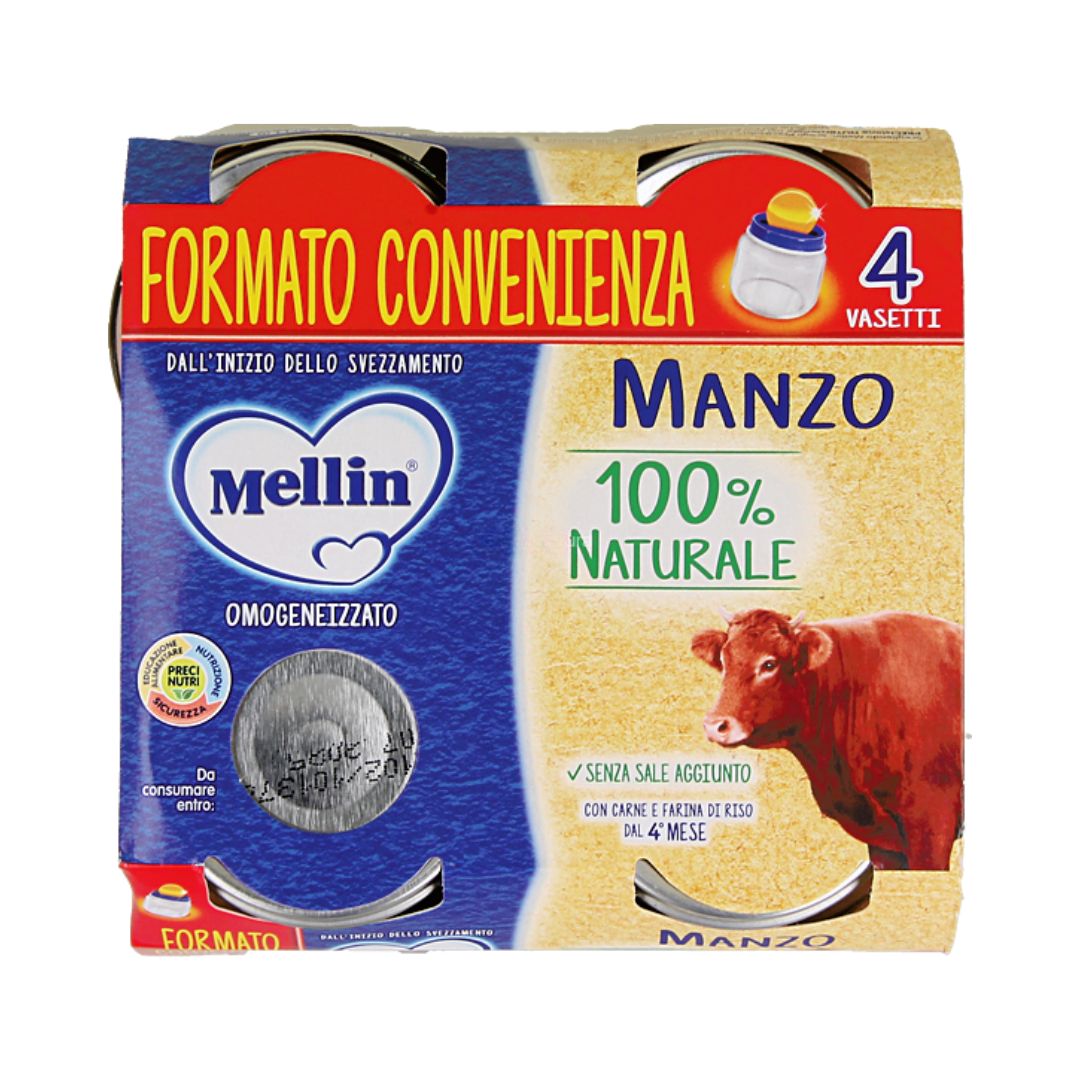 Mellin Omogeneizzato Manzo 100% Naturale 4x80g