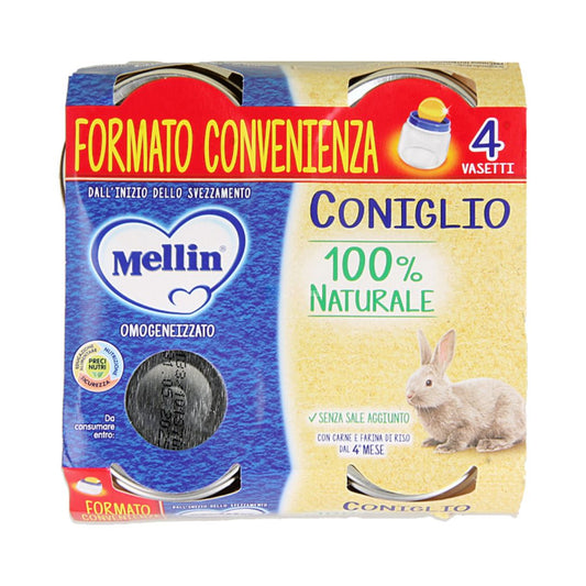 Mellin Omogeneizzato Coniglio 100% Naturale 4x80g