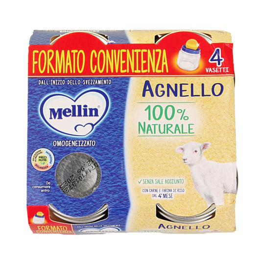 Mellin Omogeneizzato Agnello 100% Naturale 4x80g