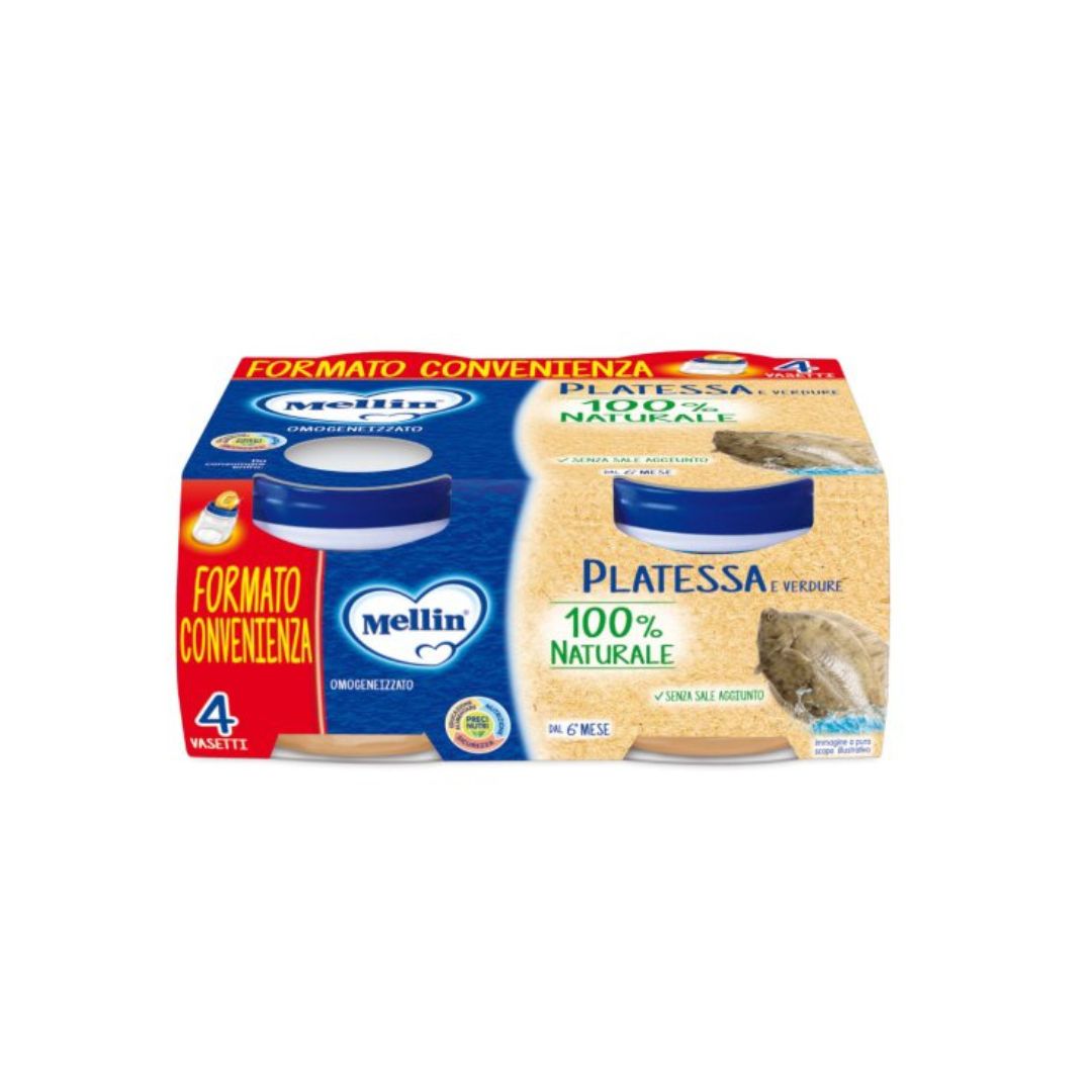 Mellin Omogeneizzato Platessa 100% Naturale 4x80g