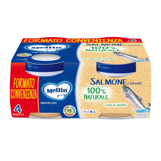 Mellin Omogeneizzato Salmone 100% Naturale 4x80g