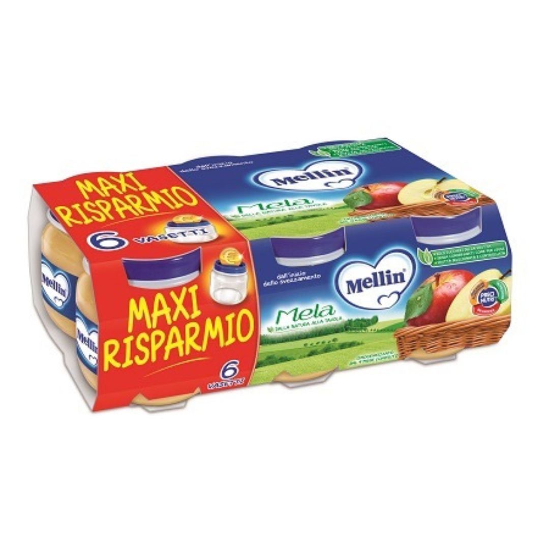 Mellin Omogeneizzato Mela 100% Naturale 6x100g