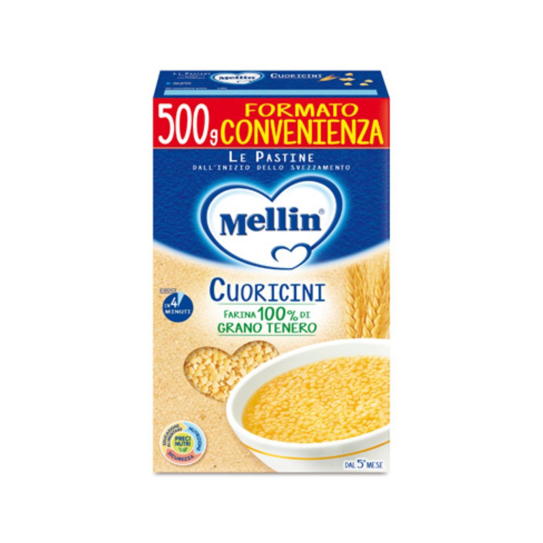 Mellin Pastina 100% Naturale Cuoricini 500g