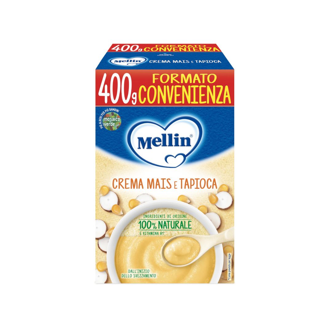 Mellin 100% Naturale Crema Mais e Tapioca 400g