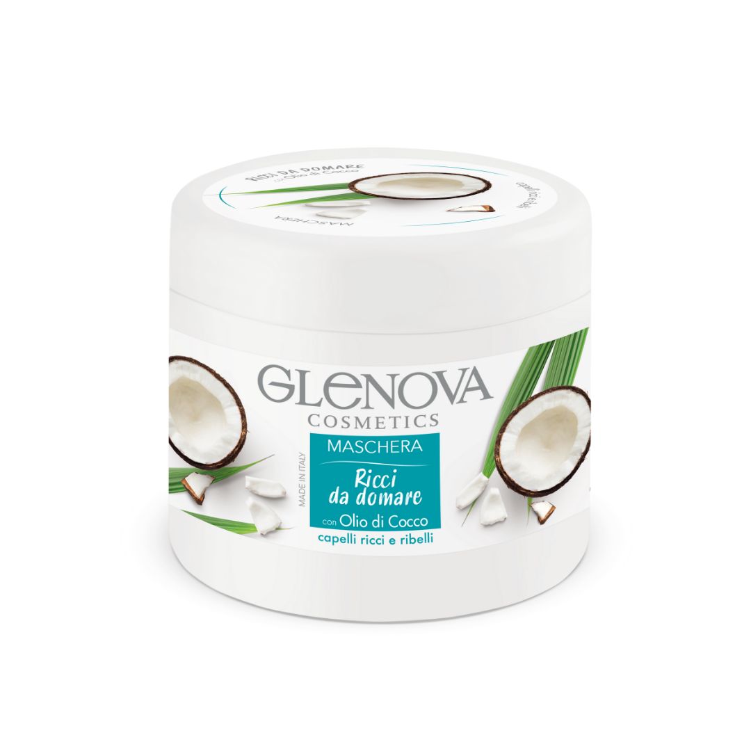 Glenova Maschera Capelli Disciplinante con Olio di Cocco per Capelli Ricci 500ml