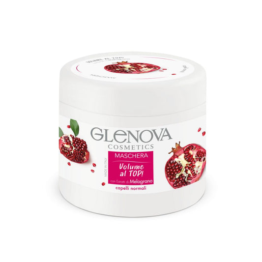 Glenova Maschera Capelli Volume al Top con Melograno per Capelli Normali 500ml