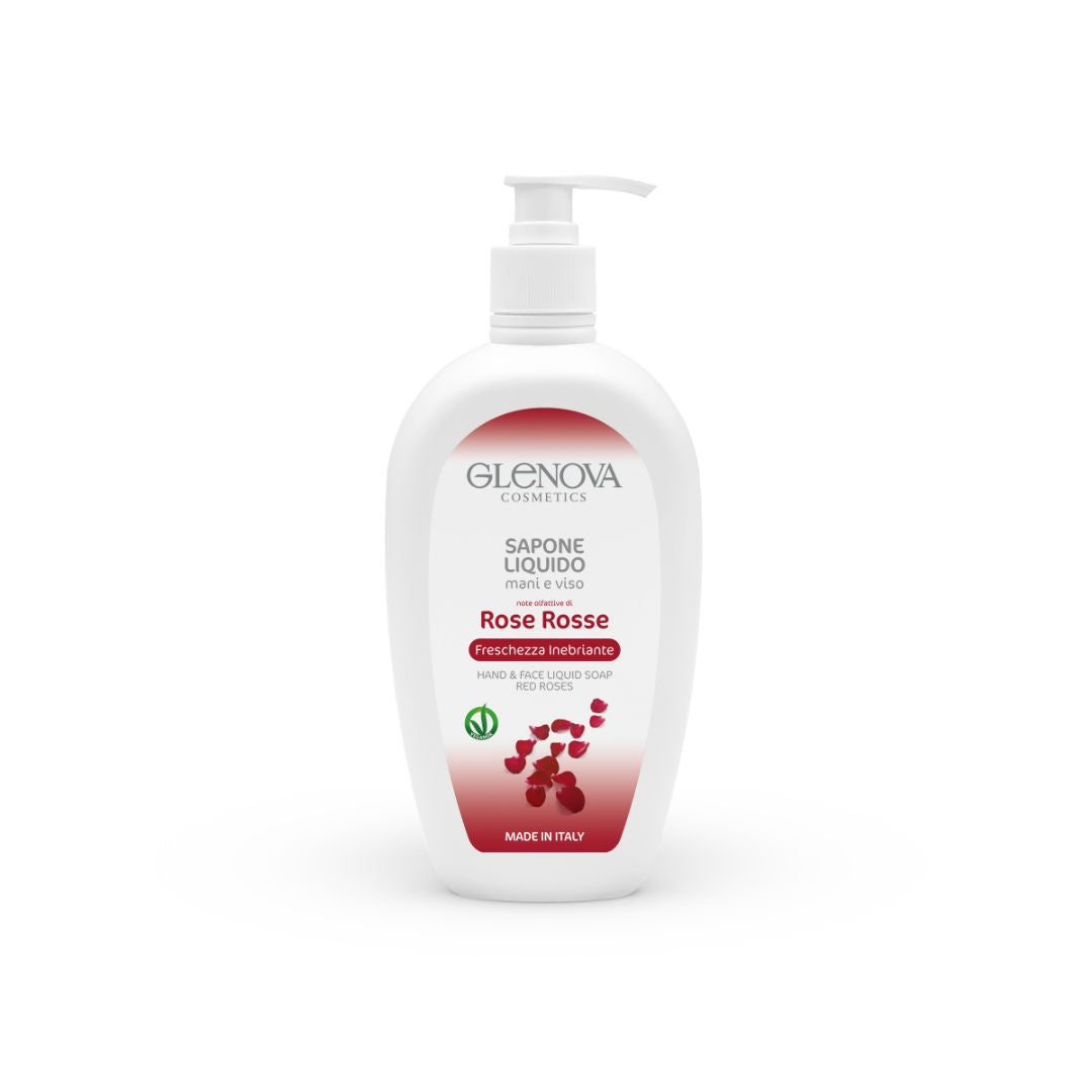 Glenova Sapone Liquido Mani e Viso Rose Rosse 500ml