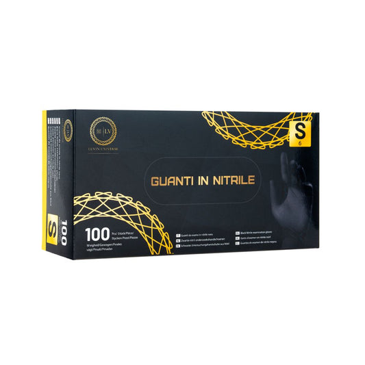 Luvin Guanti in Nitrile Colore Nero Senza Polvere TG L Box da 100pz