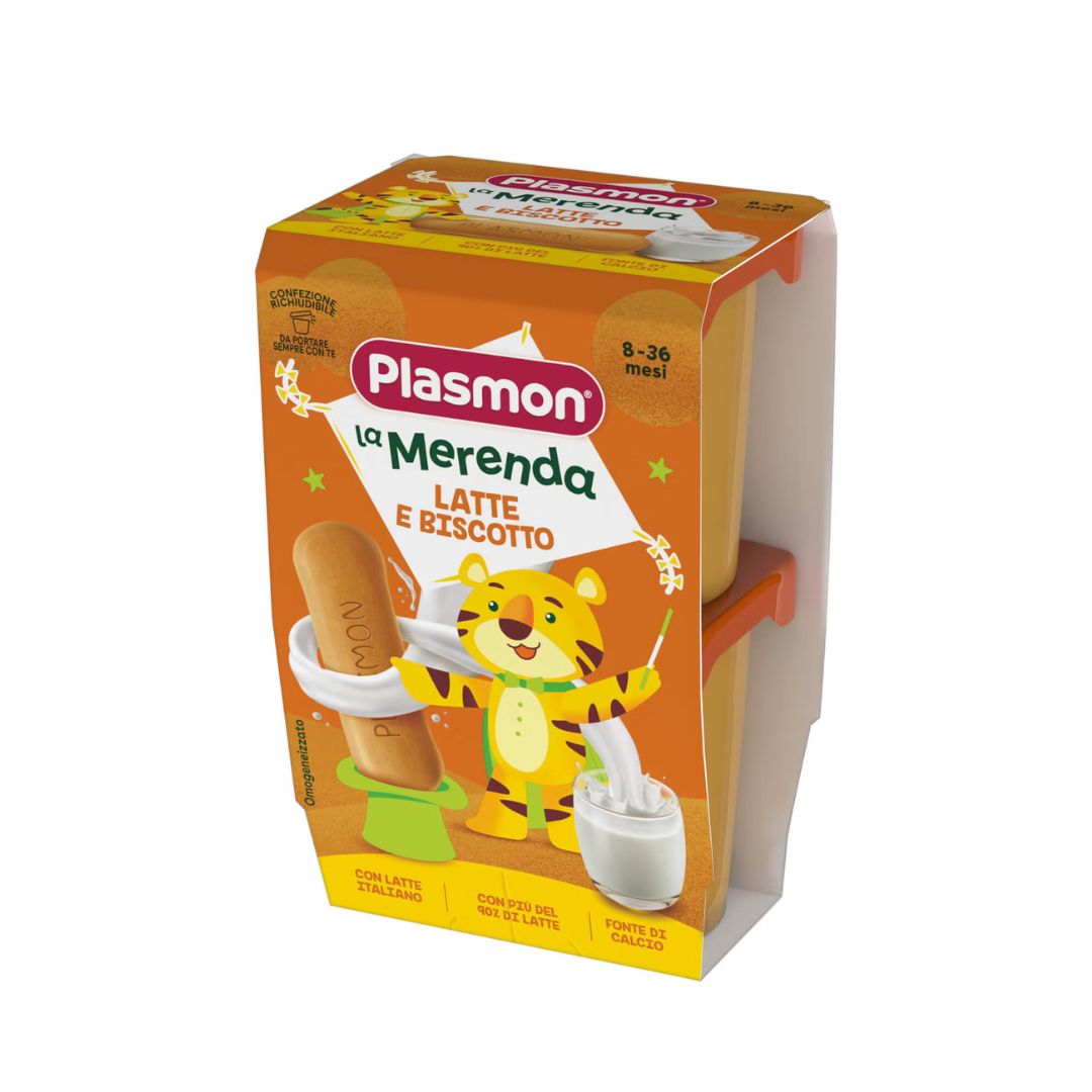 Plasmon La Merenda Latte e Biscotto in Vasetti 2x120g