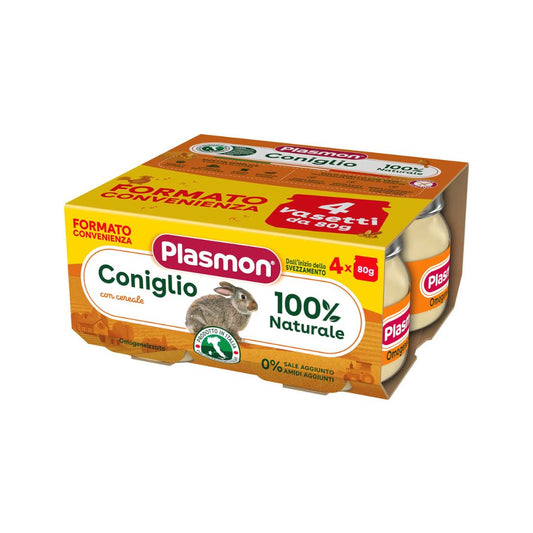 Plasmon Omogeneizzato alla Carne di Coniglio con Cereale 4x80g