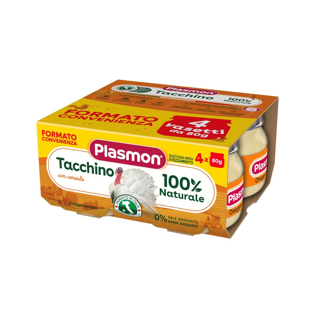 Plasmon Omogeneizzato alla Carne di Tacchino con Cereale 4x80g