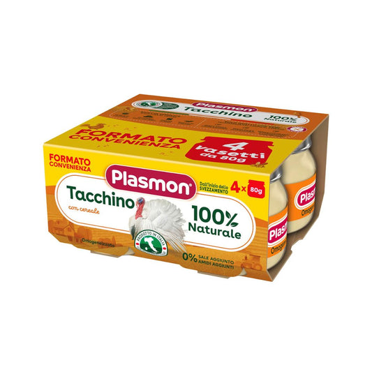 Plasmon Omogeneizzato alla Carne di Tacchino con Cereale 4x80g