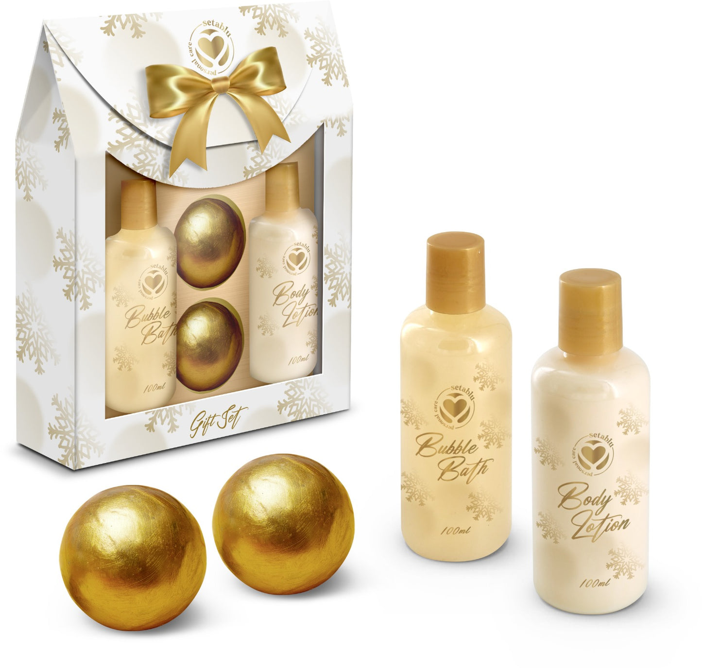 Setablu Set corpo  Lozione Corpo 100 ml + Bagnoschiuma 100 ml + 2 Bombe Bagno da 50g Idea Regalo