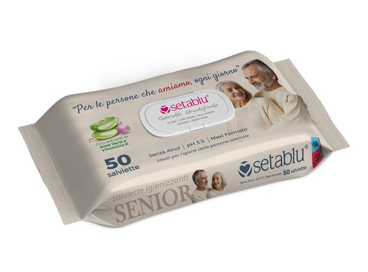 Setablu Salviette Senior con Aloe Vera e Vitamina E 50 Pezzi