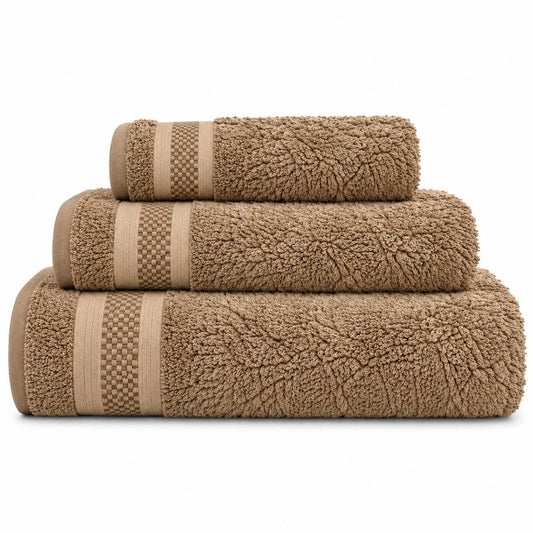 Namira Tris Asciugamani 100% Cotone Marroncino