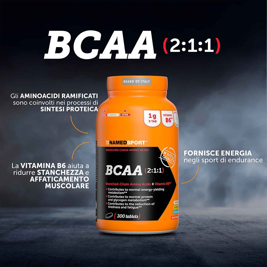Named Spor BCAA 2:1:1- Integratore a base di aminoacidi ramificati 300 compresse