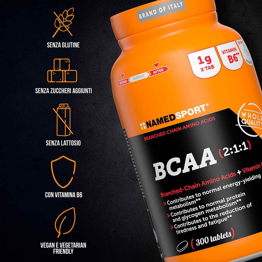 Named Spor BCAA 2:1:1- Integratore a base di aminoacidi ramificati 300 compresse