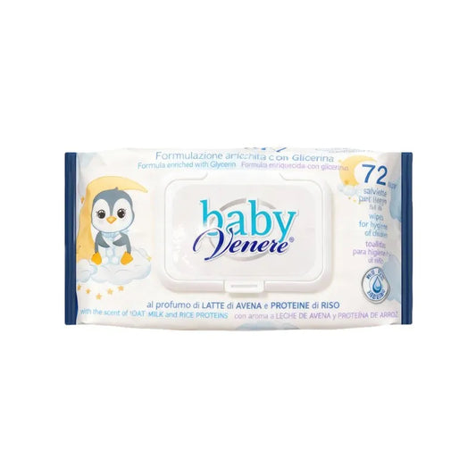 Baby Venere Salviettine Latte di Avena e Proteine di Riso 72 pezzi