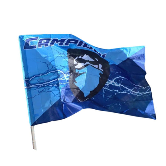 Rebirth20 Bandiera “Campioni d’Italia” con asta Napoli 60x90 cm – Azzurra e Blu