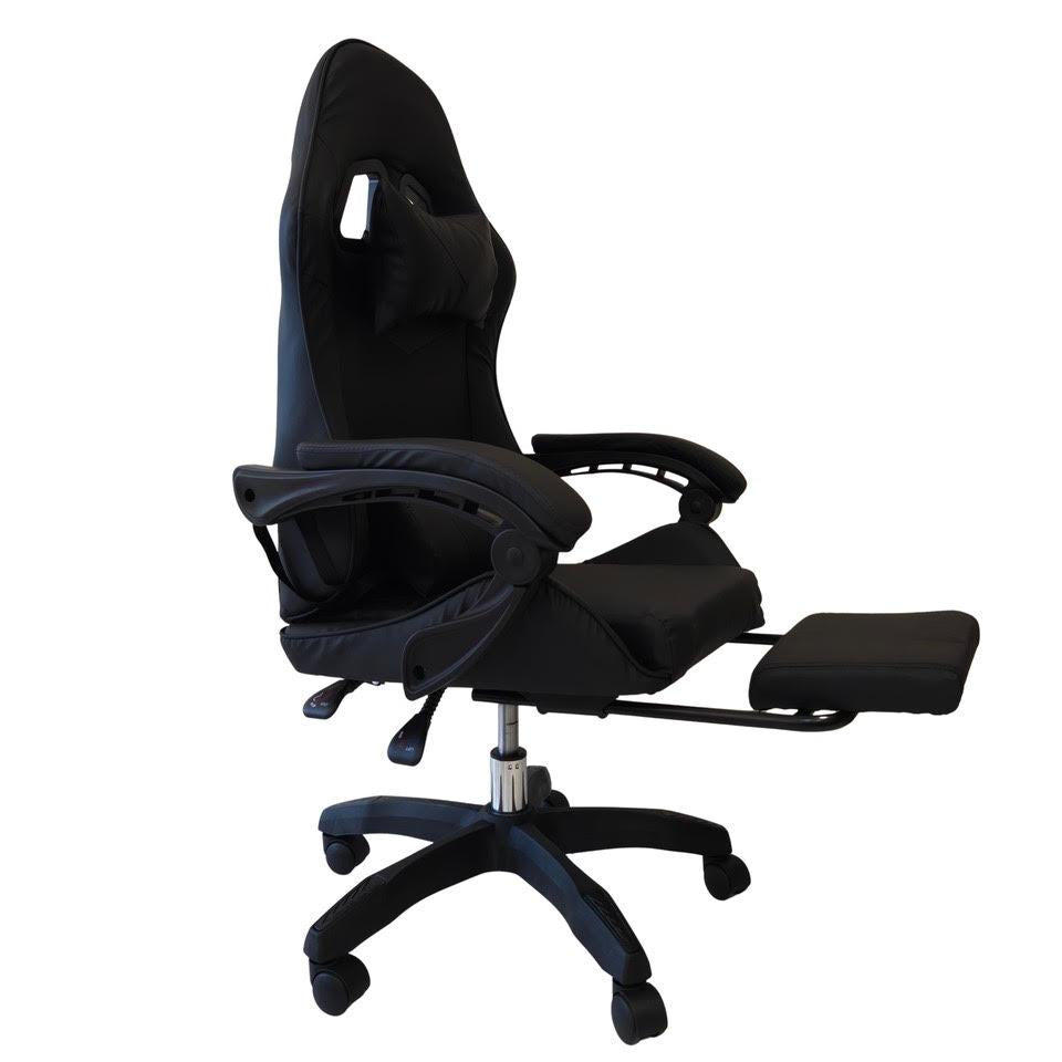 Sedia Gaming Ergonomica Reclinabile con Poggiatesta e Supporto Lombare Nera