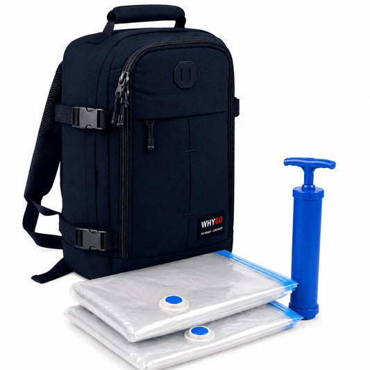 Whygo Zaino da Viaggio 40x30x20 Impermeabile Compatibile Ryanair Colore Blu