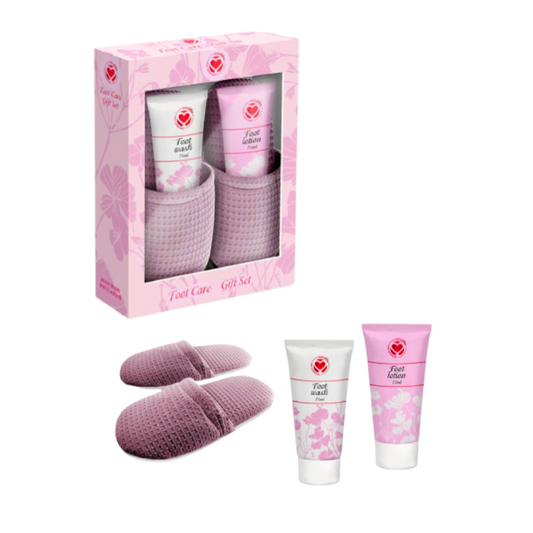 SetaBlu Set Cura Piedi - Ciabatte + Lozione Piedi 75 ml + Acqua Profumata 75 ml - Idea Regalo