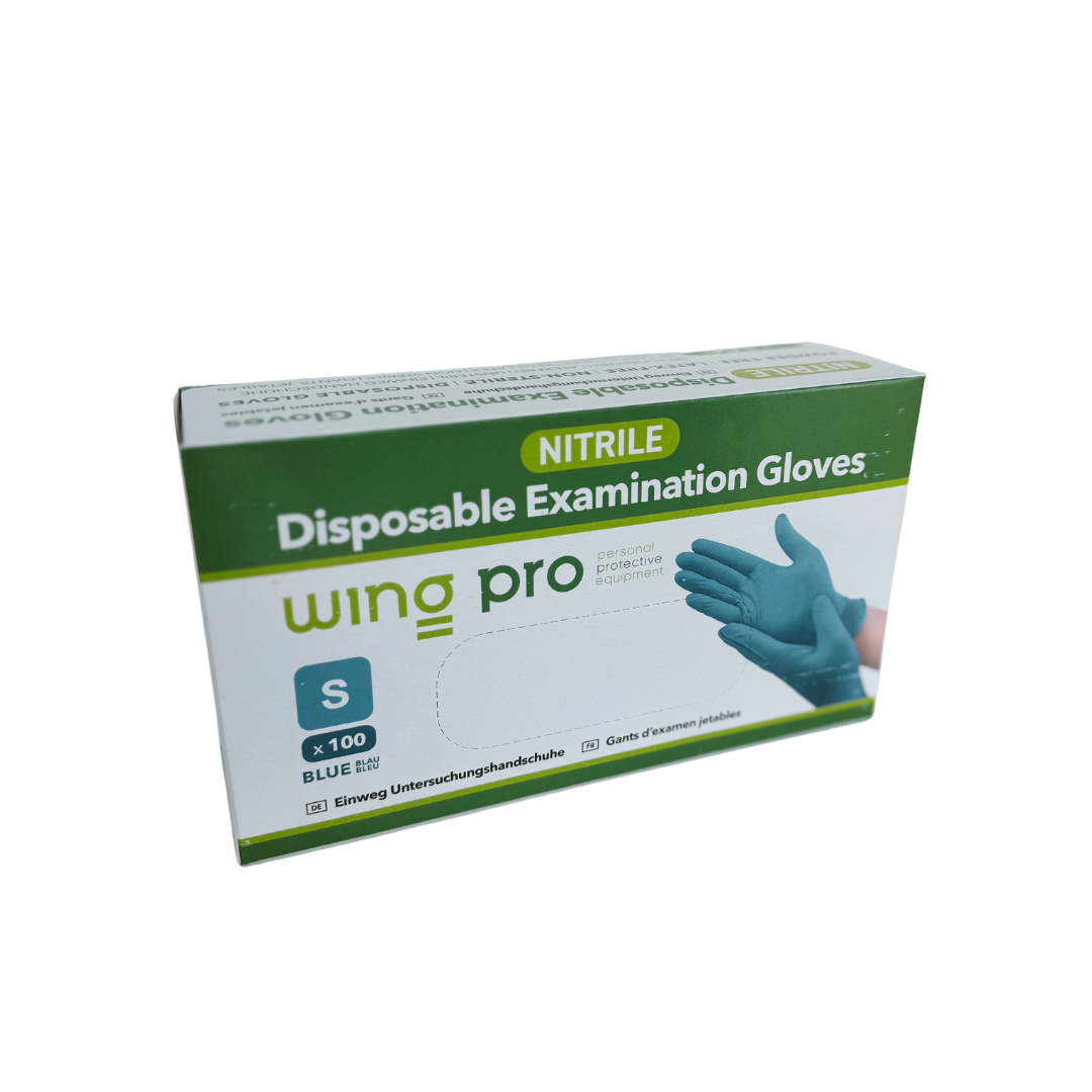 Wing Pro Guanti in Nitrile Senza Polvere TG S - Box da 100pz