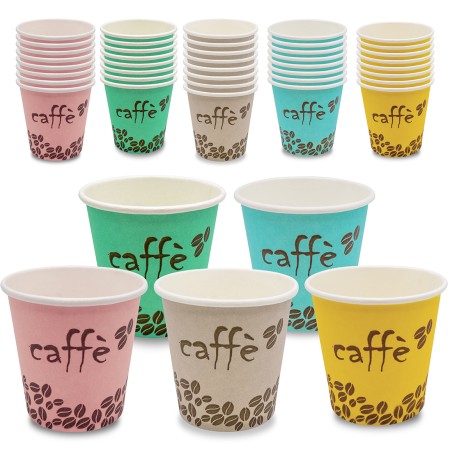 Movida 50 Bicchierini Caffè Colorati in Carta 75 ml