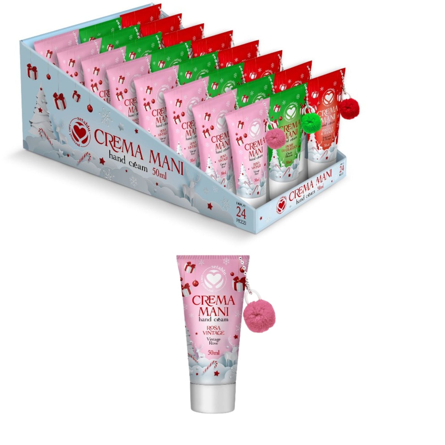 Setablu Crema mani rosa vintage 50 ml packaging natale Idea Regalo