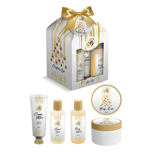 SetaBlu Set Corpo - Gel Doccia 80 ml + Lozione Corpo 80 ml + Crema Mani 60 ml + Scrub Corpo 50 ml - Idea Regalo