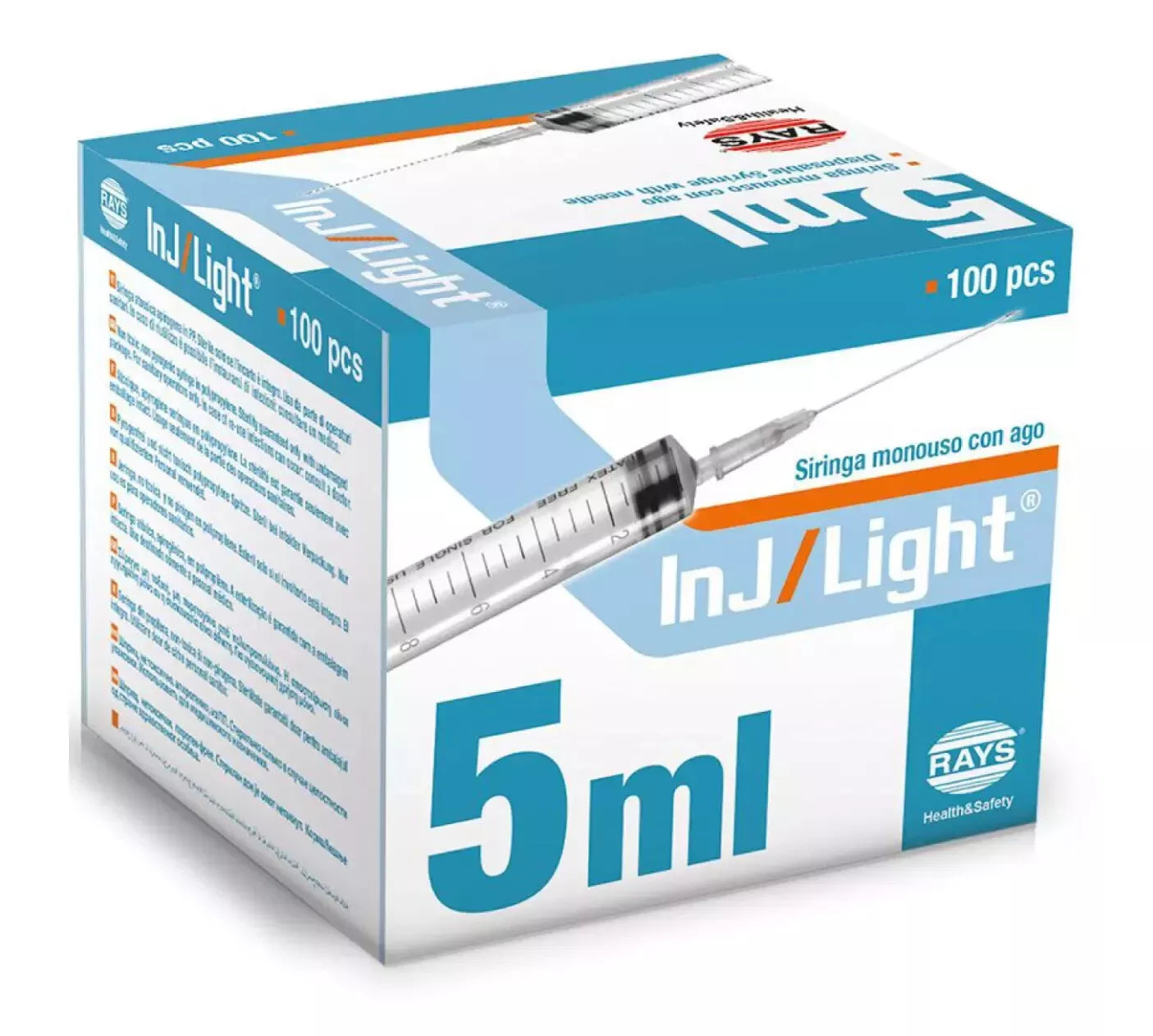 Rays Siringa con ago Injlight 5 ml - Ago 21 G x 1-1/2