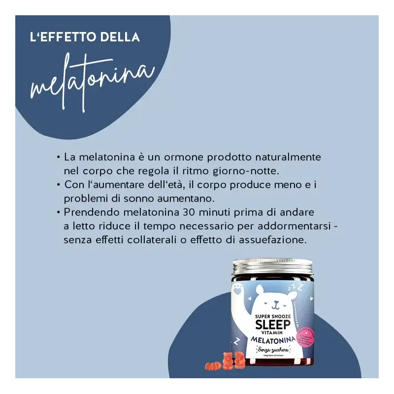 Super Snooze Sleep Vitamin Melatonina 45 Orsetti Gommosi Senza Zucchero