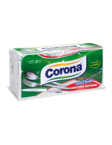 Corona Tovaglioli Carta Super Morbidi Confezione Risparmio 2 Veli